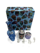 Skull Essential Water Pipe With Grinder & container 6pcs Kit 1ct Display Box