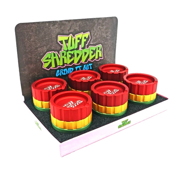 Tuff Shredder Grinder With Ashtray 4pc 60mm 6ct Display Box #TS1023-M