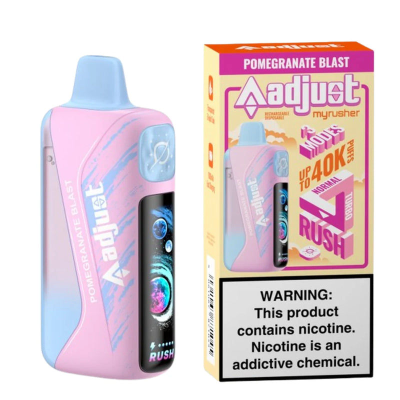 Adjust MyRusher 40,000 Puffs 5% Nic 3 Modes Disposable Vape 5ct Display Box