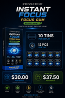 Zenscend Instant Focus Neuro Mint 12pk Focus Gum 10ct Display Box