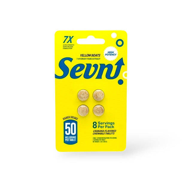 Sevn 7-Hydroxy Ultra Strength Pure Extract 50mg Chewing Tablets With High Potency 4 Pack 10ct Box