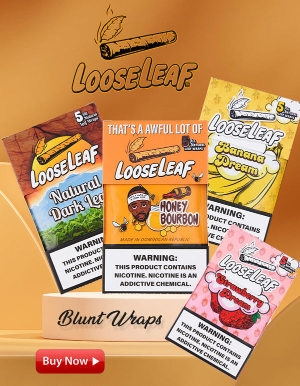 LOOSE LEAF 5 blunt Wraps 8pk display - Premium  from H&S WHOLESALE - Just $45! Shop now at H&S WHOLESALE