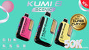 KUMI 6 Scenic 50,000 Puffs SFN Nicotine Free Disposable Vape With Digital Screen 5ct Display Box