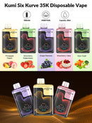 KUMI Six Kurve 35,000 Puffs Nicotine Free Disposable Vape 5ct Display Box