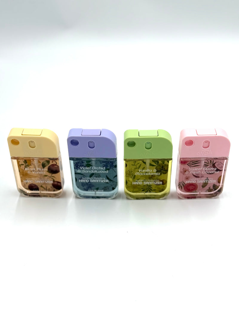 Wish Hydrating & Moisturizer Spray Hand Sanitizer Up To 600 Sprays 1.5oz Bottle Assorted Flavors 40ct Display Box