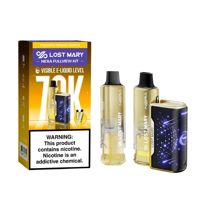 Lost Mary NERA Fullview 70,000 Puffs Kit 24mL 50mg Nic Disposable Vape 5ct Display Box