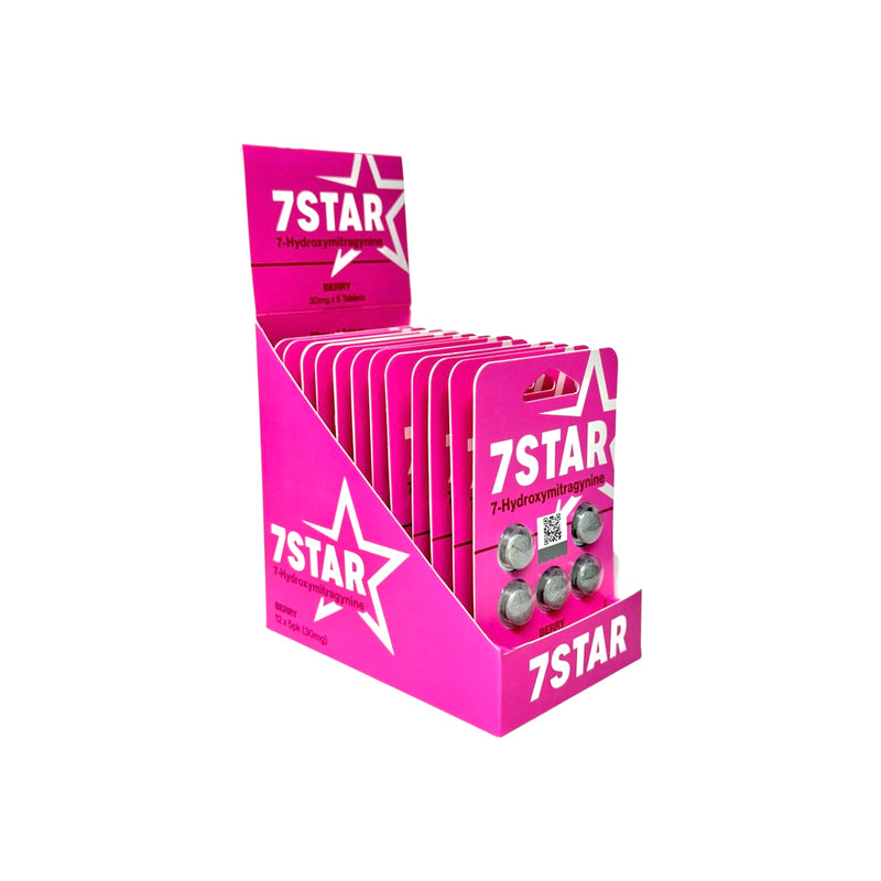 7 Star 7Hydroxymitragynine 30mg 5pk Tablets 12ct Display Box