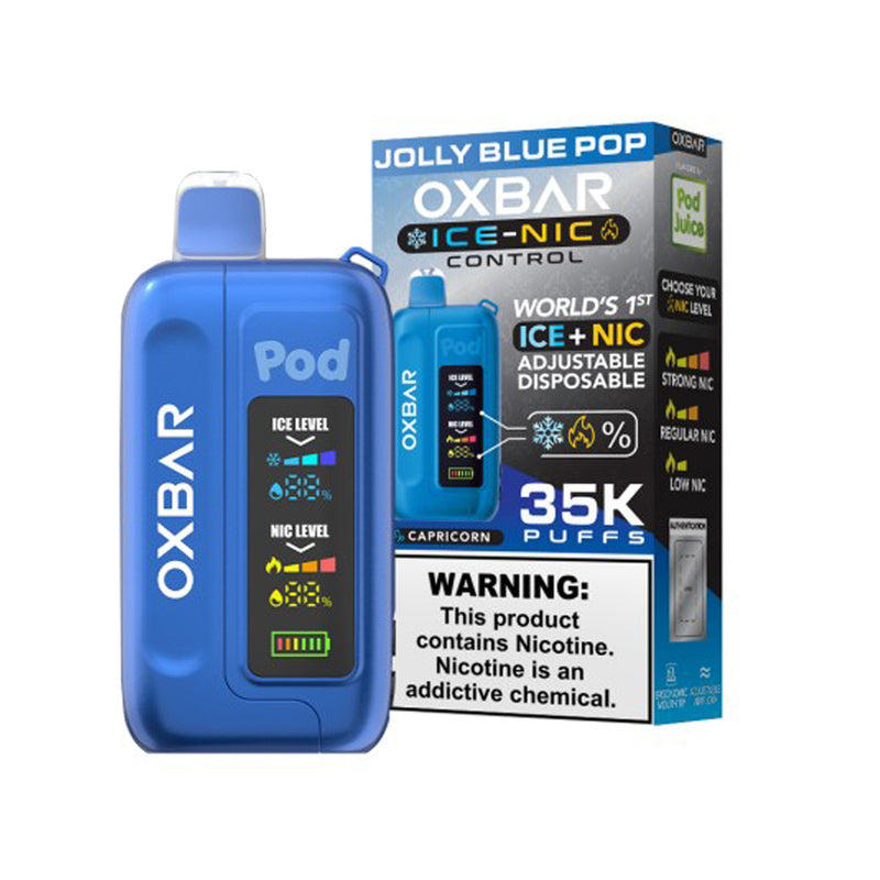 OXBar By Pod Juice Ice-Nic Control 35k 50mg Nic Disposable Vape 5ct Display Box