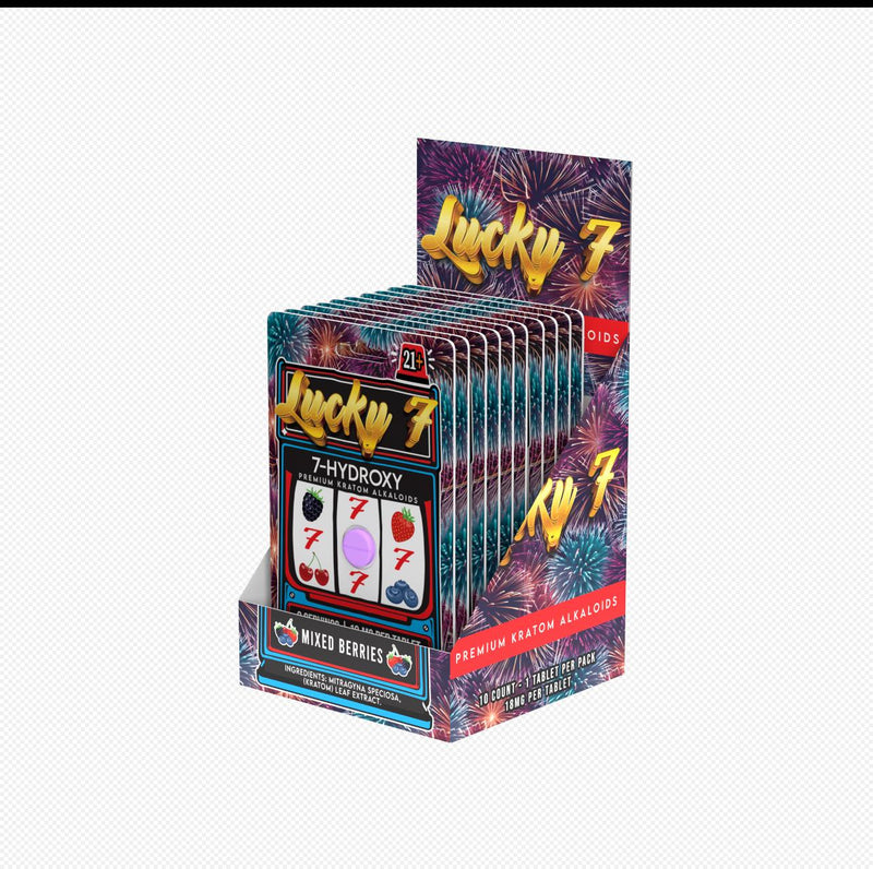 Lucky 7 - 7 Hydroxymitragynine 3ct 18mg Mixed Berry 10ct - Premium  from H&S WHOLESALE - Just $59.99! Shop now at O&Z WHOLESALE