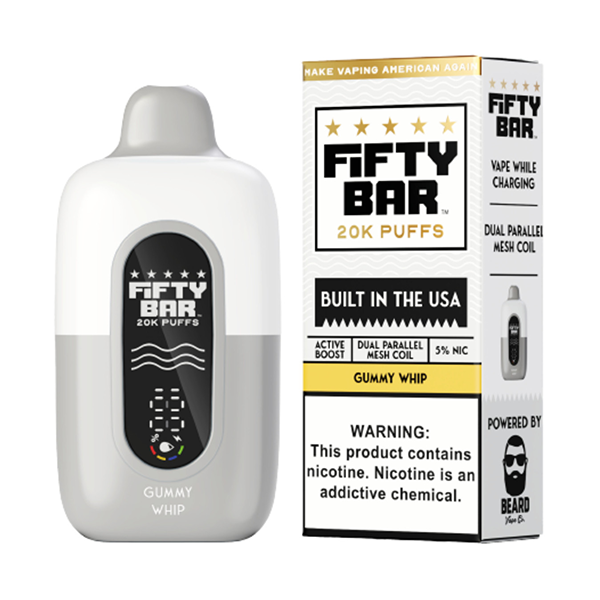 Fifty Bar X Fruitia 20,000 Puffs 50mg Disposable Vape 5ct Display Box
