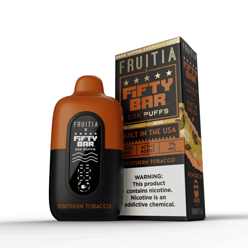 Fifty Bar X Fruitia 20,000 Puffs 50mg Disposable Vape 5ct Display Box