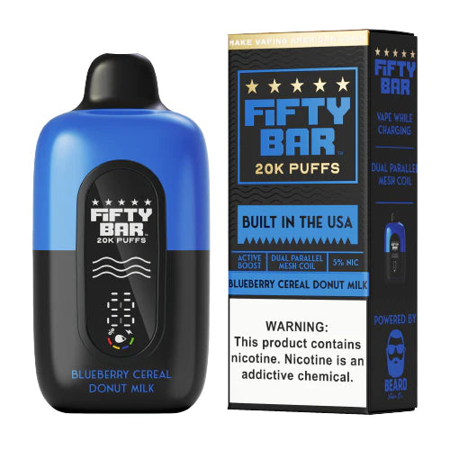 Fifty Bar X Fruitia 20,000 Puffs 50mg Disposable Vape 5ct Display Box