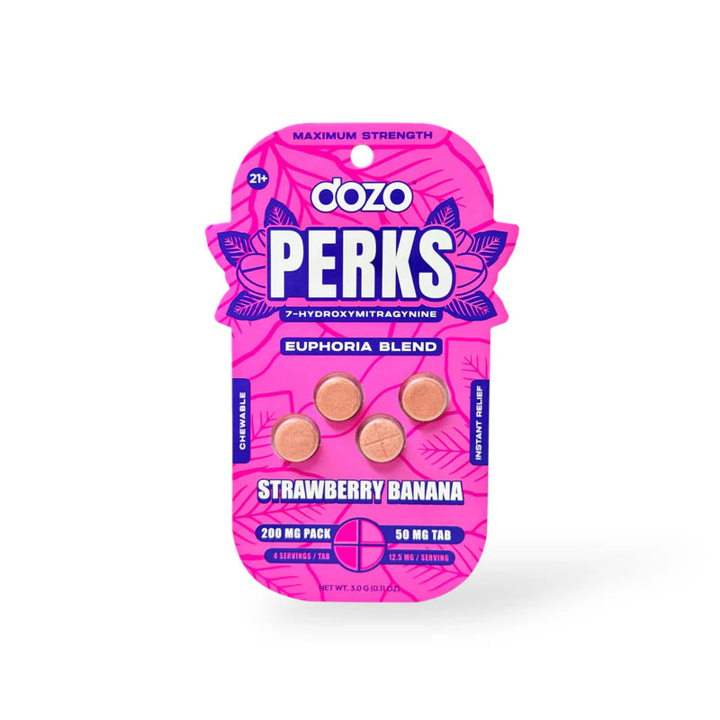 DOZO Perks 7-Hydroxymitragynine LVLUP Blend 200mg 4pk chewing tablet 10ct Display Box