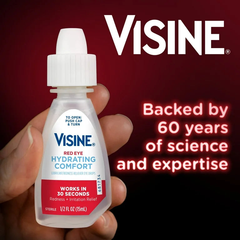 Visine Red Eye Hydrating Comfort Single 1pk 0.28oz 12ct Display Box