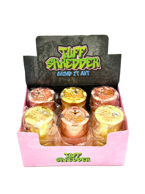 Tuff Shredder Metal Grinder Honey-Bee 4pc Grind it Out 12ct Display Box #TS1071-A