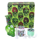 Skull Essential Water Pipe With Grinder & container 6pcs Kit 1ct Display Box