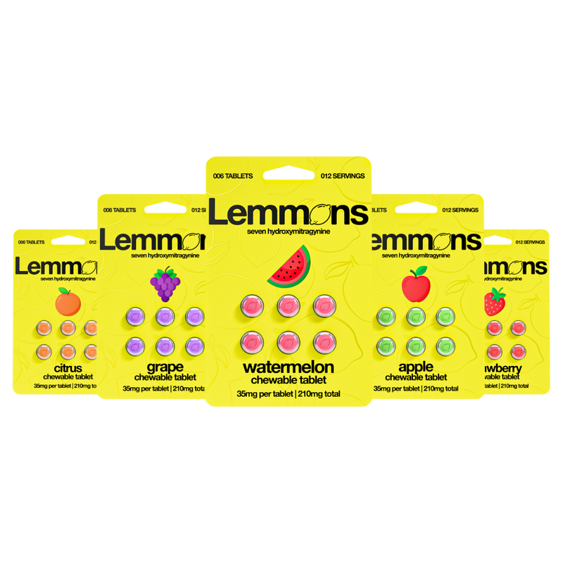 Lemmons 7-Hydroxymitragynine 6pk 210mg Chewing tablet 6ct Display Box