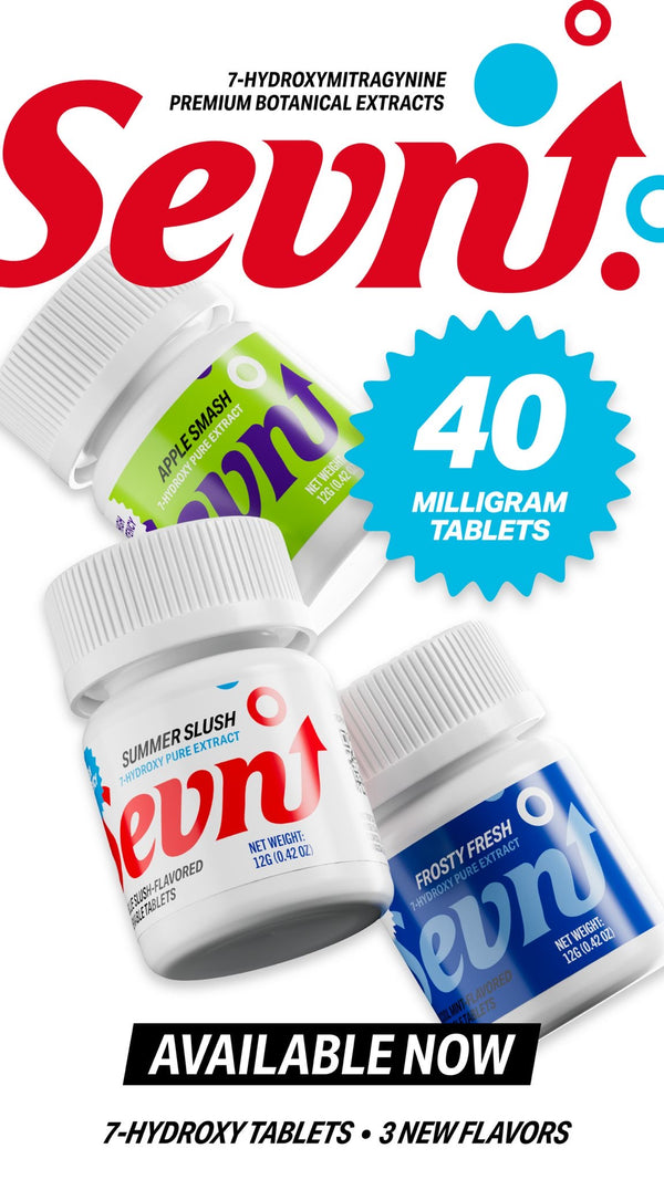 Sevn 7-Hydroxy Pure Extract 40mg 20pc Chewing Tablets 8ct Display Box