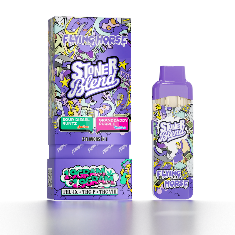 Flying Horse 3.8g Stoner Blend 2 IN 1 THC-IX + THC-P + THC-VIII Disposable Vape 5ct Box