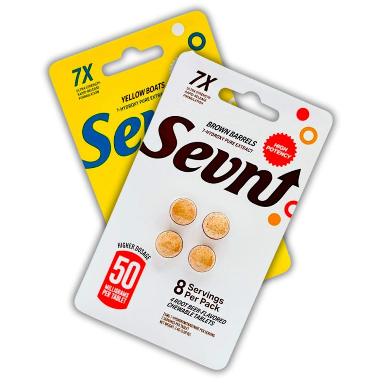 Sevn 7-Hydroxy Ultra Strength Pure Extract 50mg Chewing Tablets With High Potency 4 Pack 10ct Box
