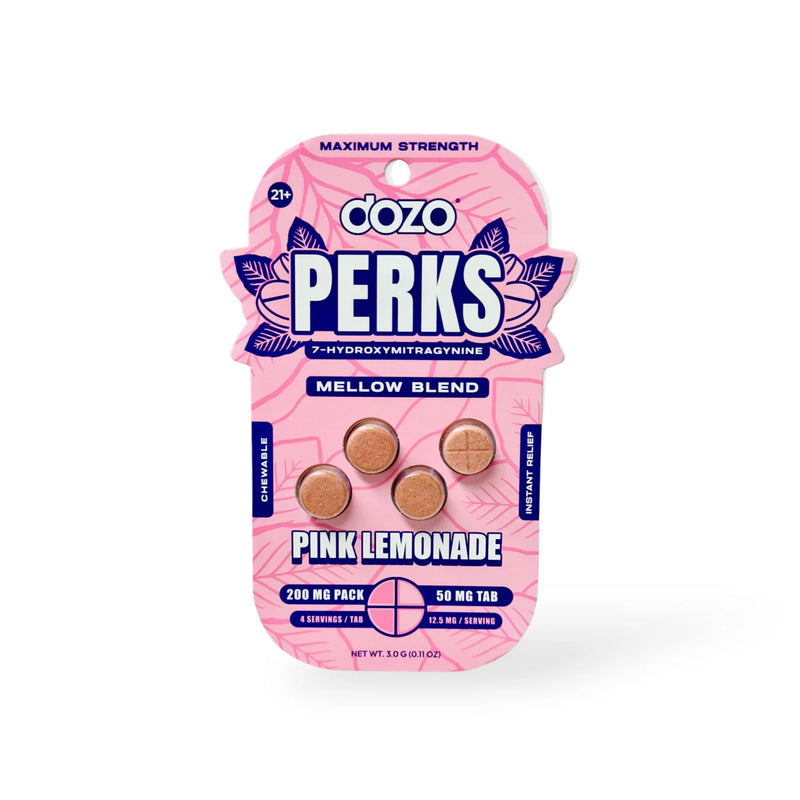 DOZO Perks 7-Hydroxymitragynine LVLUP Blend 200mg 4pk chewing tablet 10ct Display Box