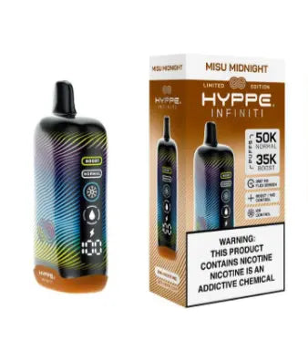 Hyppe Infiniti 50,000 Puffs 360* HD Flax Screen 5% Nic Disposable Vape 5ct Display Box