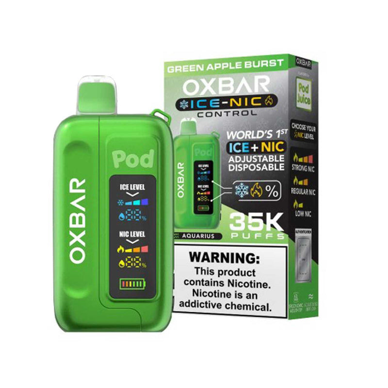 OXBar By Pod Juice Ice-Nic Control 35k 50mg Nic Disposable Vape 5ct Display Box