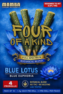 Mamba Four Of A Kind Botanical Blend 1.5g 4pk Prerolls 10ct Display Box