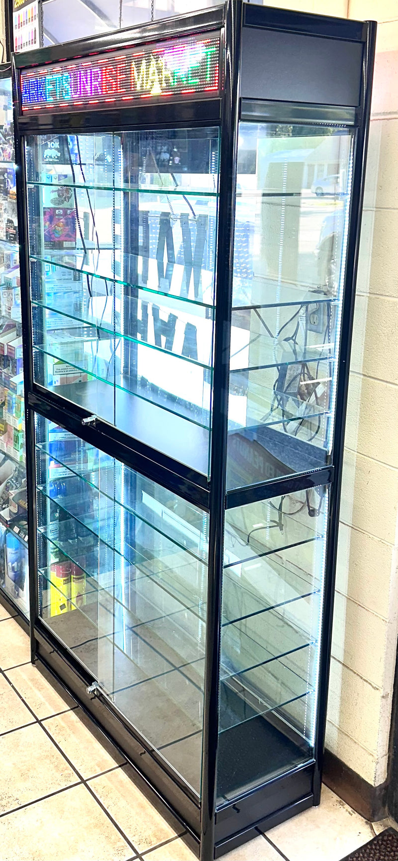 6 Feet Tall LED 6FT Display With Screendisplay With 8 doors - Premium  from H&S WHOLESALE - Just $1100! Shop now at Y&M WHOLESALE