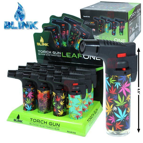 Blink Medium Torch Lighter Gun Leaf Two 12ct Display Box