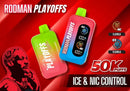 Rodman Playoffs 50,000 puffs Ice-Nic Control 50mg 25ML Disposable Vape 5ct Display Box