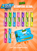 Zour Stash D8 | 2g Each Hash Hole 20pk Prerolls 1ct Display Box ( Tennessee Complaint )