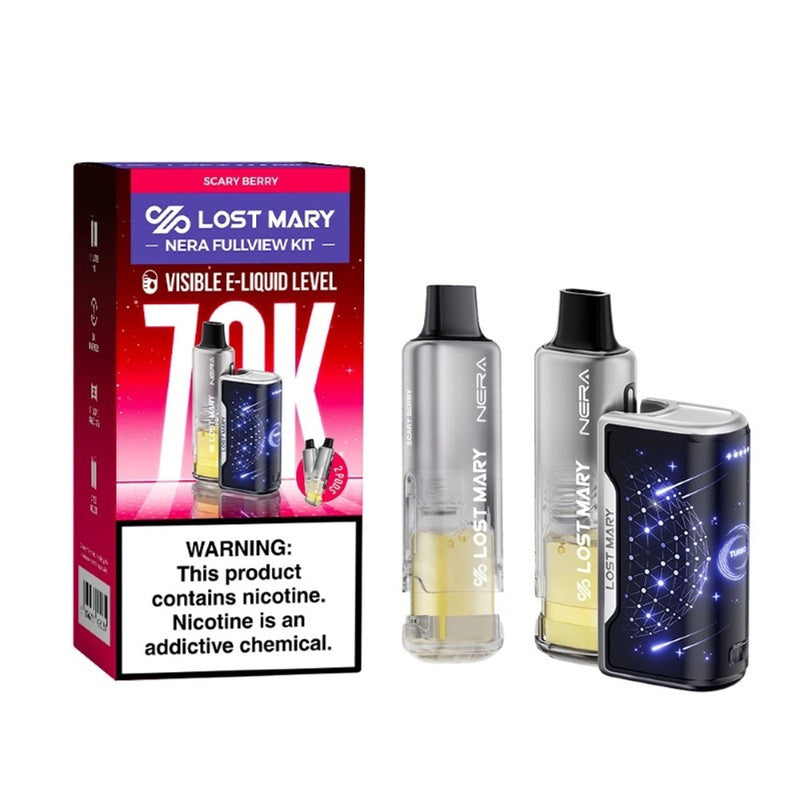 Lost Mary NERA Fullview 70,000 Puffs Kit 24mL 50mg Nic Disposable Vape 5ct Display Box