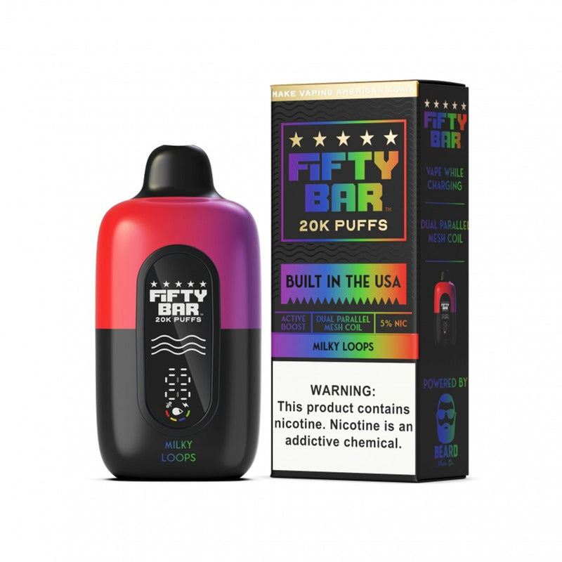 Fifty Bar X Fruitia 20,000 Puffs 50mg Disposable Vape 5ct Display Box