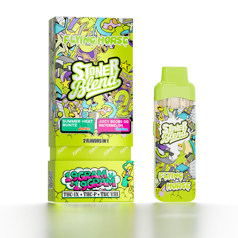 Flying Horse 3.8g Stoner Blend 2 IN 1 THC-IX + THC-P + THC-VIII Disposable Vape 5ct Box