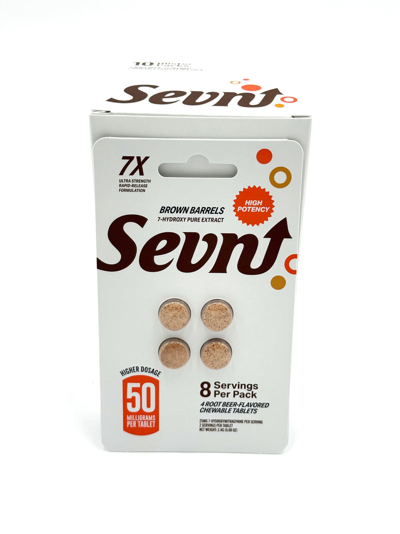 Sevn 7-Hydroxy Ultra Strength Pure Extract 50mg Chewing Tablets With High Potency 4 Pack 10ct Box