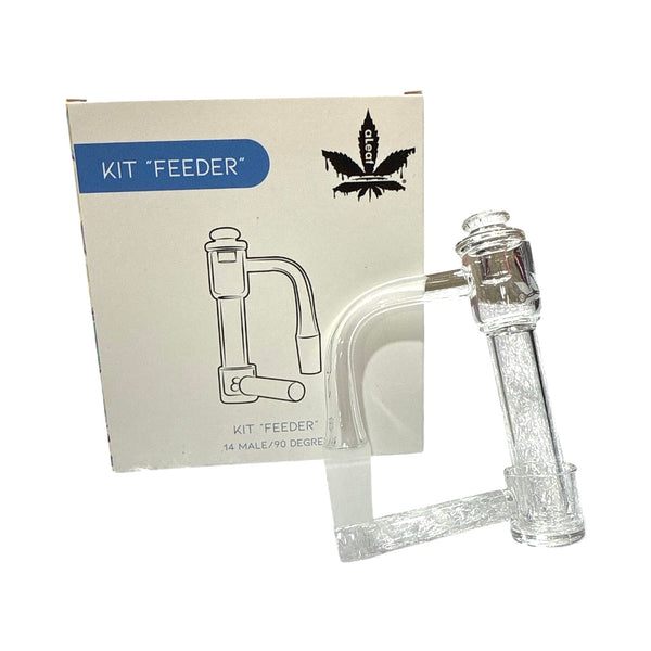 Aleaf Kit Feeder 14M/90D Quartz Banger With Bottom Feeder Quartz Wax Tool Glass Carb Cap Two 6mm Terp 1ct #ALD1055