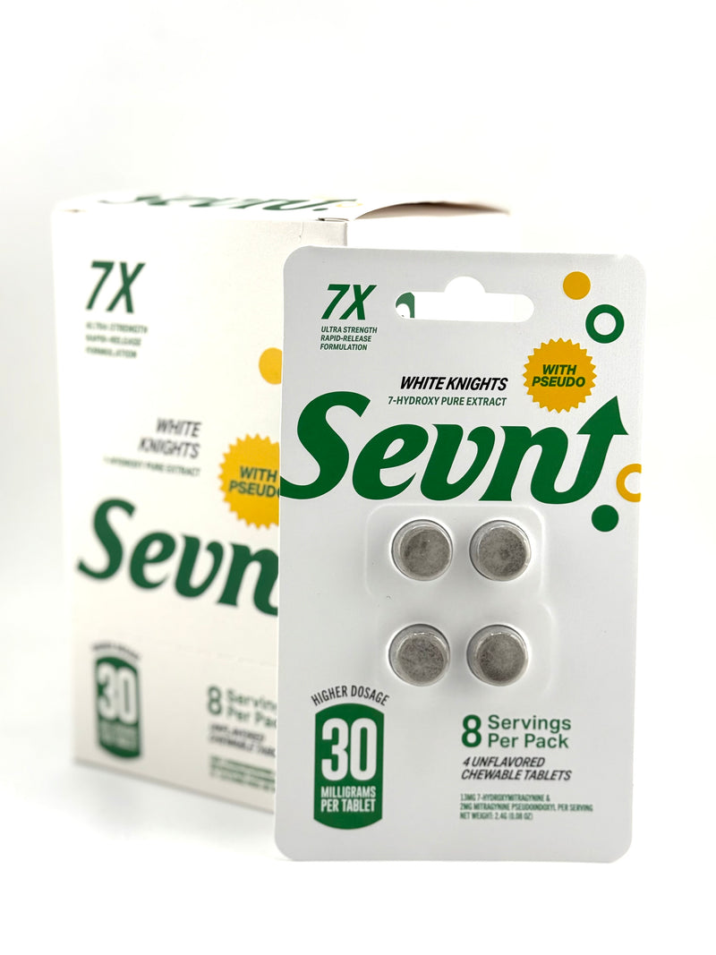 Sevn 7-Hydroxy Pure Extract 30mg Chewing Tablets With Pseudo 4 Pack 10ct Box - Premium  from H&S WHOLESALE - Just $115! Shop now at O&Z WHOLESALE