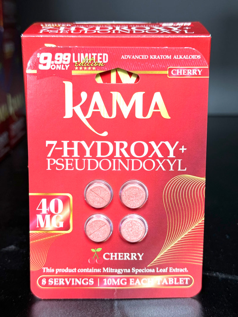 Kama 7-hydroxy+Pseudoindoxyl 10mg Per Tablet Pre Priced $9.99 4pk 40mg only 10ct Display Box - Premium  from Y&M WHOLESALE - Just $65! Shop now at Y&M WHOLESALE