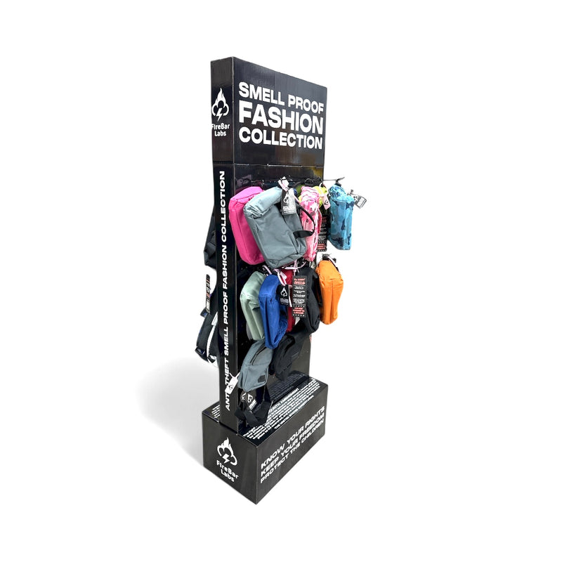 Smell proof bags Fashion Collection Display.