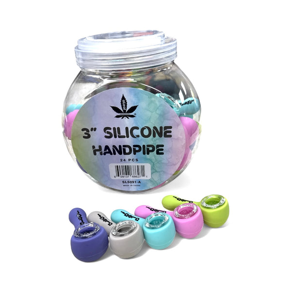 Aleaf 3” Silicone Hand Pipe #SL5091-A 24ct