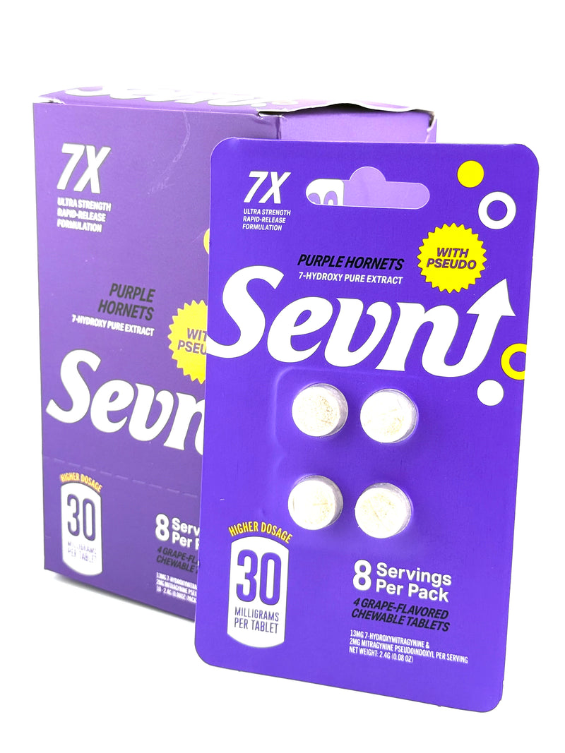Sevn 7-Hydroxy Pure Extract 30mg Chewing Tablets With Pseudo 4 Pack 10ct Box - Premium  from H&S WHOLESALE - Just $115! Shop now at O&Z WHOLESALE
