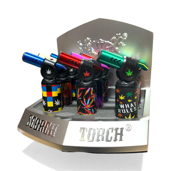 Scorch Torch Smooth Press 45D With Assorted 420 Leaf 9ct Display Box #61784