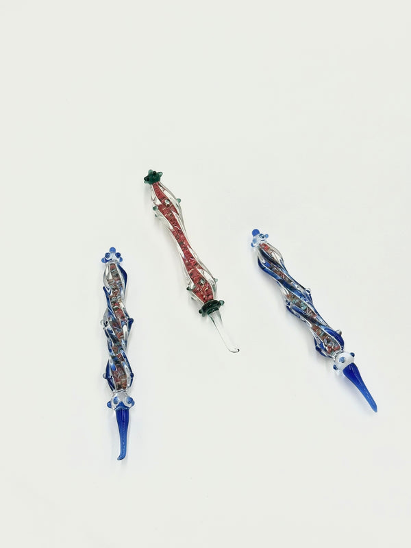 Glass House Sandy Iridescent Steel Glass Flathead Dabber 3pk Bag GD-82