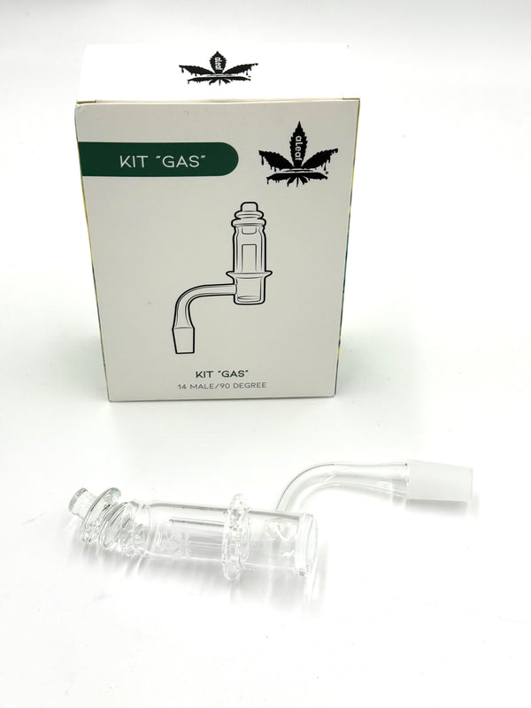 Aleaf Kit “Gas” Quartz Banger With Protection Perc Gpass Carb Cap 14M/90D 1ct Box #ALD1054