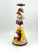 10.5’’ Painted Bickers Half Skull Face Glass Pipe 1ct