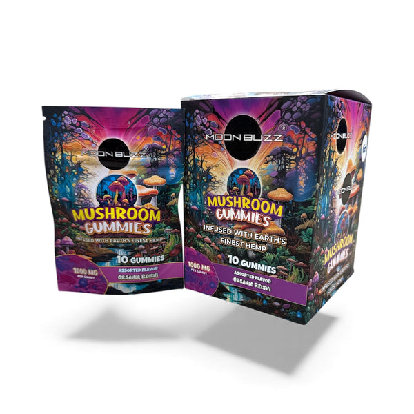 Moon Buzz Hemp 10pk Mushroom Gummies 1,000mg 6ct Display Bod