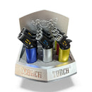 Scorch Torch Heavy Duty 4 Flame Metal Finish Hold Button 9ct Display Box