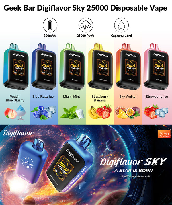 Geek Bar DIGI Flavor 25,000 Puffs 50mg Nicotine 5ct Box - Premium  from Coming soon - Just $50! Shop now at O&Z WHOLESALE