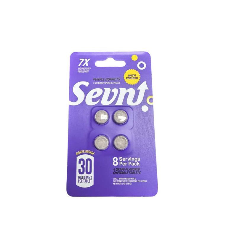 Sevn 7-Hydroxy Pure Extract 30mg Chewing Tablets With Pseudo 4 Pack 10ct Box - Premium  from H&S WHOLESALE - Just $115! Shop now at O&Z WHOLESALE